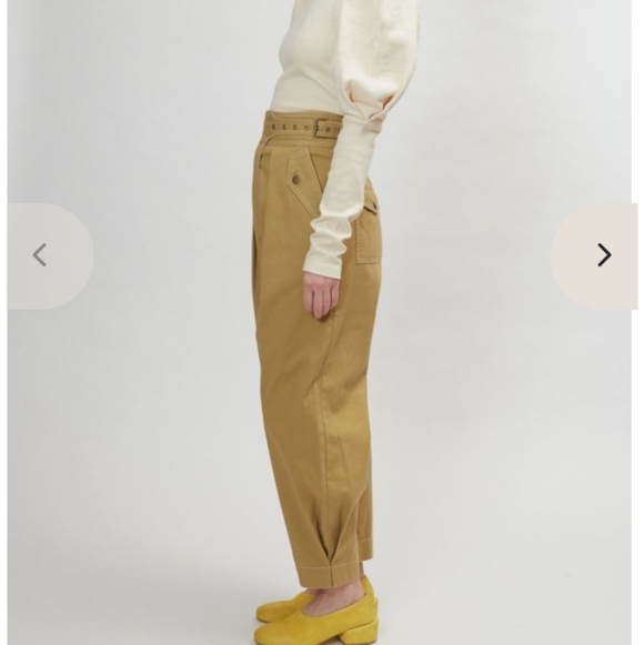 NWT Ulla Johnson Dune Cotton Trousers in Fennel Seed - Size 4 - Picture 2 of 15